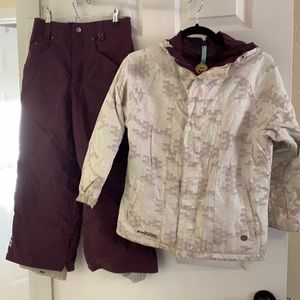Burton girls snowboarding coat and pants
